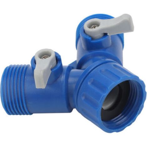 Distributeur d'Eau en ABS pour Jardin, 2 Voies en Y, Raccord G3/4" (1 Pièce) (1/4)