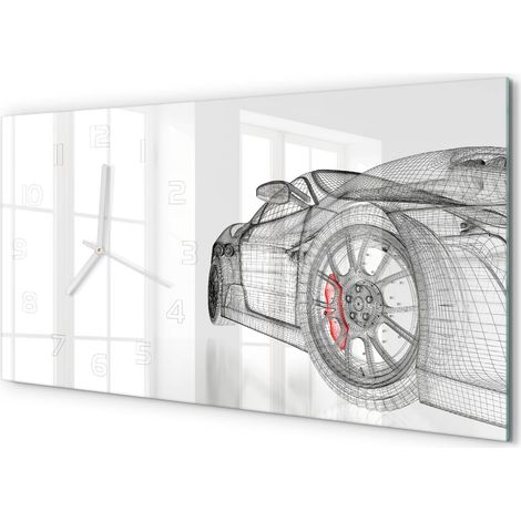 Horloge Murale Idée Cadeau 60x30 cm Design Panoramique Élégant Calandre de voiture (1/5)
