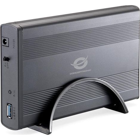 Conceptronic Carcasa para disco duro de 3,5" SATA USB 3.0, Negro (1/4)