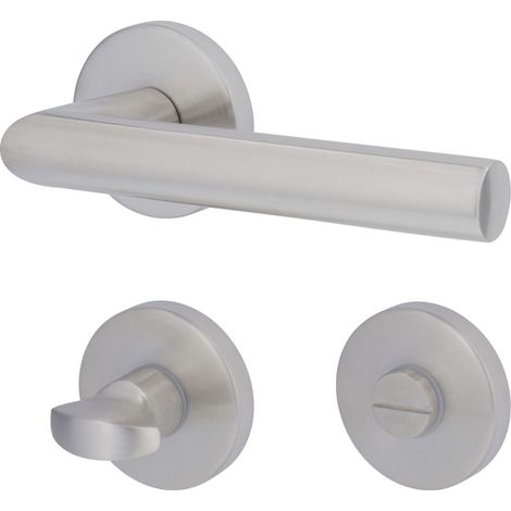 Südmetall WC-Türgriff-Garnitur Rosette Astrid Edelstahl satiniert silber Ø 55 mm