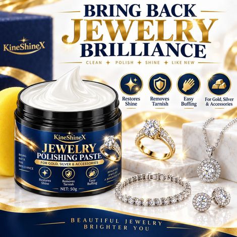 KineShineX Schmuckpoliercreme, Reinigungs- und Pflegecreme für Gold- und Silberschmuck, entfernt Oxidations- und Schwärzungsflecken und stellt den Glanz wieder her... (1/5)