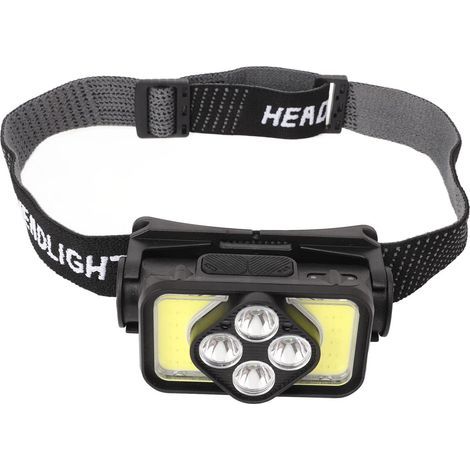 Mini lampe frontale étanche IPX4, lampe frontale COB, phare extérieur avec capteur de mouvement réglable à 120 degrés, pour pêche/camping/réparations/utilisation d'urgence (K363) (1/5)