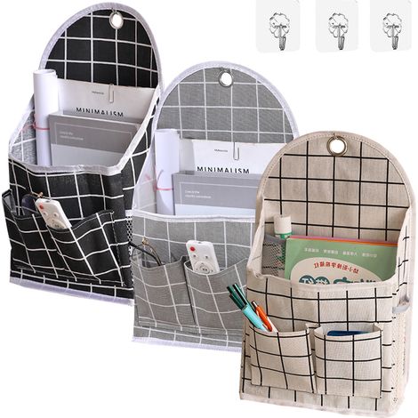 Lot de 3 sacs de rangement, organisateur mural en tissu, porte imperméable, cuisine salle de bain chambre (1/5)