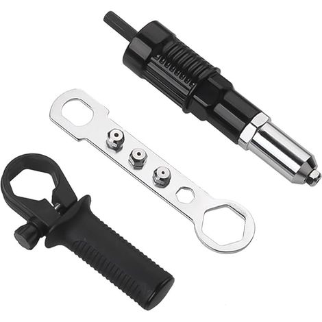 Riveter Adapter, Riveter Gun Adapter Kit for Cordless Electric Drill, Electric Riveter Gun Riveting Tool (1/5)