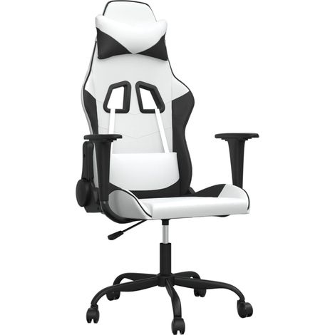 Maison Exclusive - Sedia da Gaming Bianco e Nero in Similpelle