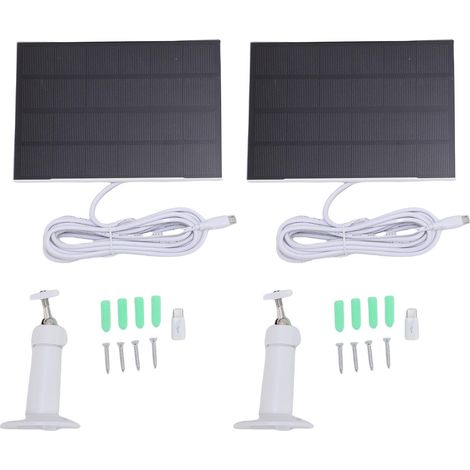 Ortviai Panneau Solaire 8 W pour Caméra Blink Outdoor 4 – Chargeur USB-C et Micro-USB, Support Réglable 360°, Étanchéité IP65 (1/5)