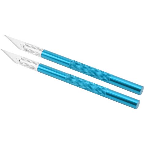 Découpage de papier, art, gravure sur bois, règle, outils de sculpture et jeu de lames (bleu) (1/5)