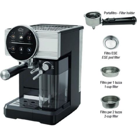 Macchina Caffè Espresso Elettrica con Cialde + Macinato ES6527D DCG