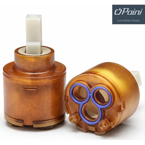 Schläfer 4500235 - Cartuccia di Ricambio Miscelatore Paini, 53CC956GM, Galatron GMA C1 - D.35, Bassa (35mm x H 60mm) 2 piedini per Rubinetto Bagno e Cucina, Kit Riparazione Antigoccia