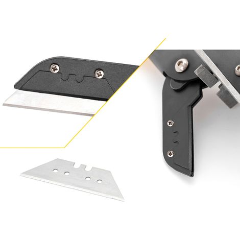 Ciseaux d'angle réglables de 45 à 135 degrés avec verrouillage de sécurité, outils de coupe avec 10 lames de rechange, noir mat (1/5)
