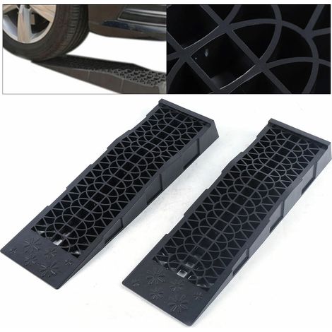 Rampe di carico per auto, universale, 2 pezzi, portata 3 t, in plastica ad alta resistenza, colore: nero