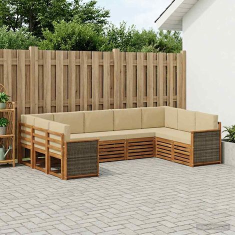 Teenpull – Outdoor-Sofagarnitur 7 Stk. Natur (1/5)