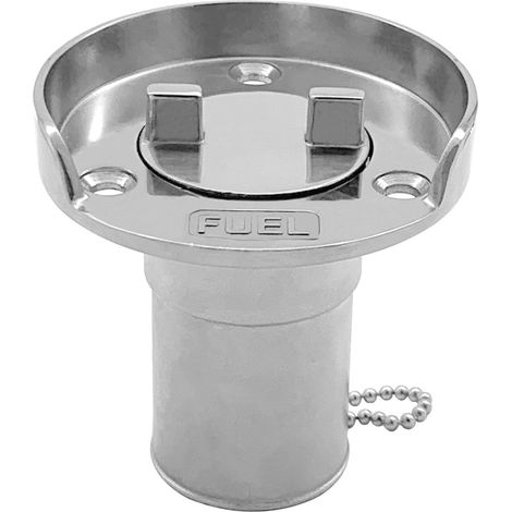 38 mm tank cap with protective ring, stainless steel 316, water inlet for boat cabins, ship fittings, accessories for yachts and motorhomes.