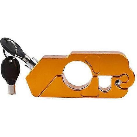 Antivol de moto en alliage d'aluminium modifié, antivol de frein de guidon, antivol solide, accessoires universels pour motos (doré) (1/5)