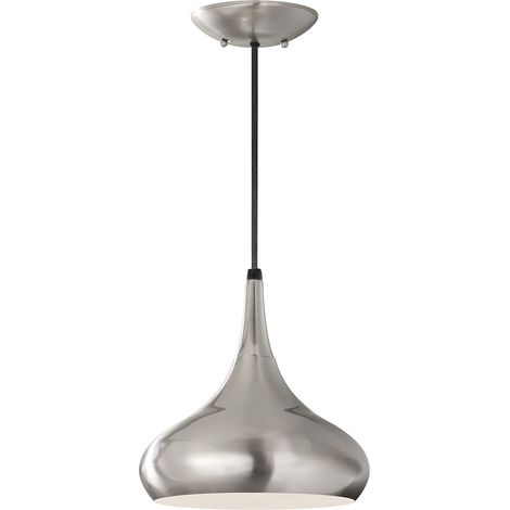 Elstead Beso - 1 Light Dome Deckenanhänger aus gebürstetem Stahl, E27 (1/4)