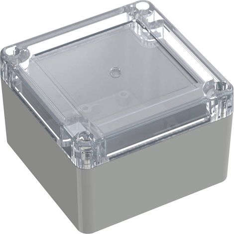TRU COMPONENTS 6U07090906139 TC-13865076 Boîtier industriel 90 x 90 x 60 Polycarbonate gris clair, transparent 1 pc(s)