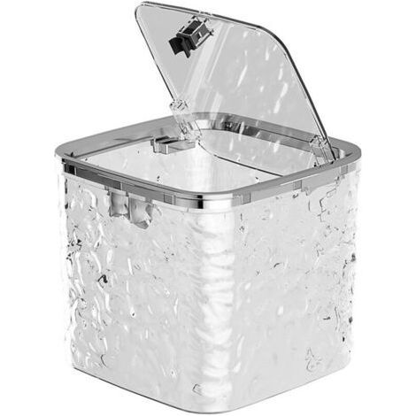 Mini poubelle de bureau avec couvercle Seau sanitaire Pour peler les graines de melon Poubelle de voiture 1 pièce (transparent) (1/5)