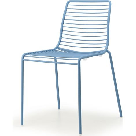 Chaise de jardin, Lot deux chaises outdoor Summer Bleu en Metal, Scab design (1/5)