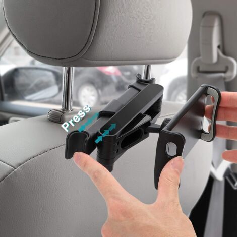 NALOOKAMIC  Support de coussin arrière de voiture, support télescopique pour siège arrière de voiture, adapté aux téléphones portables et tablettes, noir (1/4)
