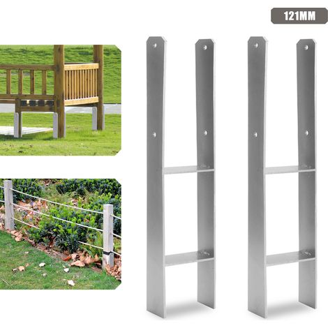 TolleTour Ancoraggio per pali per esterni – particolarmente robusto, resistente alle intemperie e ideale per pali in legno in giardino - 121 mm 2x (1/5)