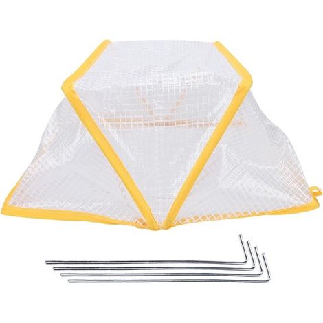 Cubierta transparente plegable tipo cúpula para invernadero (49x38x22cm) - Campana protectora de plástico reutilizable para plantas contra las heladas y los animales.