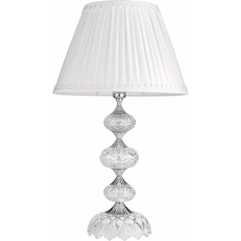 Lampe de table classique en verre et cristal Dallas - Blanc