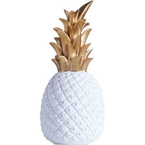 Ananas Décorations Ornement,Modern Résine Décoration Ananas, Bibelot Décoratif pour Mariage, Fête et Festivités, Décoration de Maison ou de Bureau - Blanc,15cm (1/5)