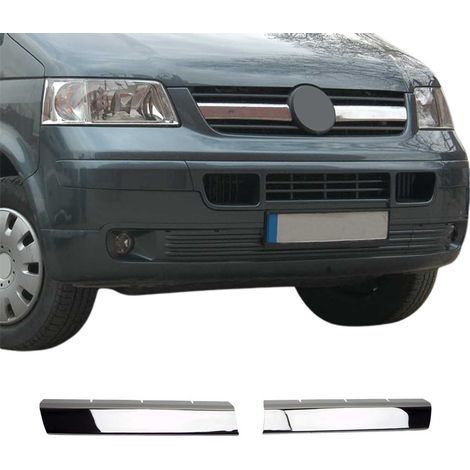 Moulure de Grille de Calandre Compatible avec VW T5 Transporter 2003-2009, Garniture Baguette de Calandre en Acier Inoxydable Argent Foncé (1/5)