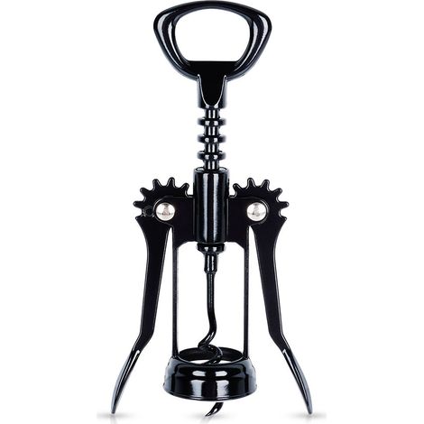 Weinkorkenzieher metall schwarz 16 cm (1/5)