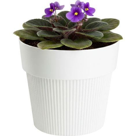 Vaso da fiori SILVA LINE in materiale riciclato, color crema, h12.7x14.5 cm