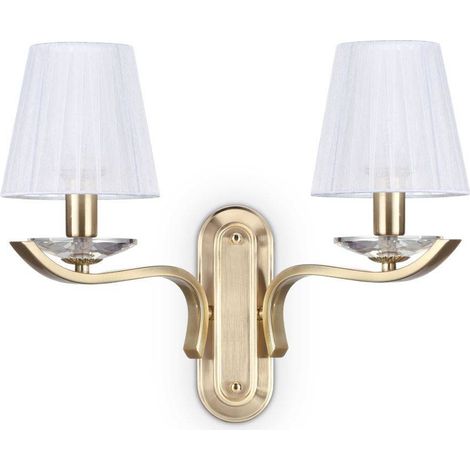 Ideal Lux Pegaso - 2 Licht Kerze Wandleuchte Satin Messing