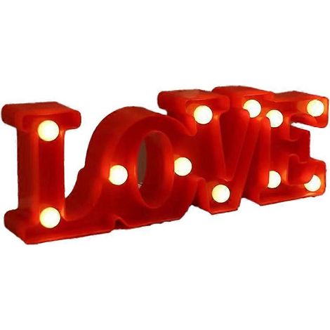 Lampe Lettre d'amour anglaise Décoration romantique surprise rouge-- (1/5)