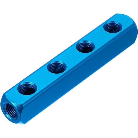 Aluminum Air Manifold In-Line Separator Block Blue (1/5)