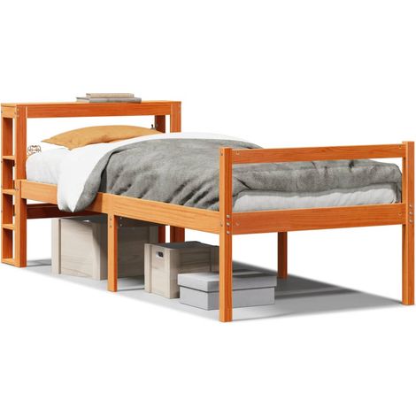 Maison Exclusive - Estructura cama con cabecero madera pino marró