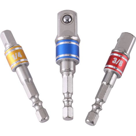 Adattatore per inserti esagonali in acciaio al cromo vanadio resistente all'usura da 1/4 di pollice, adattatore per barra di prolunga per avvitatore a impulsi con cuscinetti a sfera a molla -Crezuo