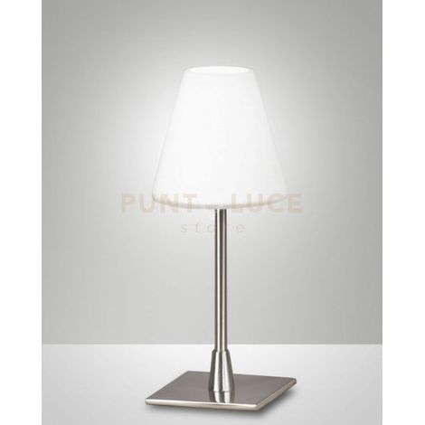 LUCY LAMPADA DA TAVOLO ATTACCO G9 LAMPADINA INCLUSA COLORE NICHEL SATINATO D.10CM dimmerabile