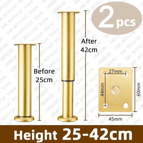 (Or 25-42cm) Ensemble de 2 pieds de support réglables, pieds de meubles et colonnes de support télescopiques. (1/3)