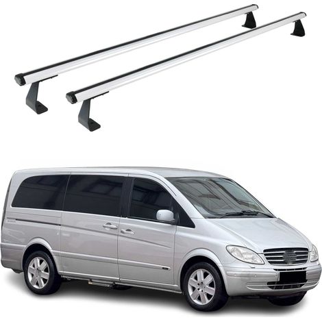 OMAC Barres de toit Heavy Duty compatibles avec Mercedes Vito W639 2003-2014 – 2 barres – Aluminium Argent (1/4)
