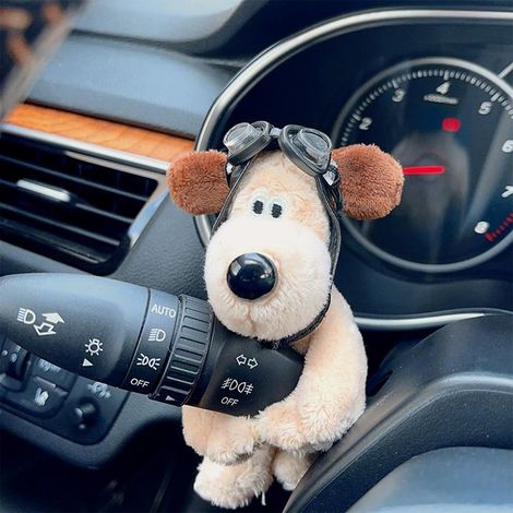 Decoration Voiture Interieur Chien, Décoration Voiture Créative, Figurine de Chien en Peluche, Décoration de Voiture Mignonne pour Tableau de Bord Ornement Intérieure Décoration (1/5)