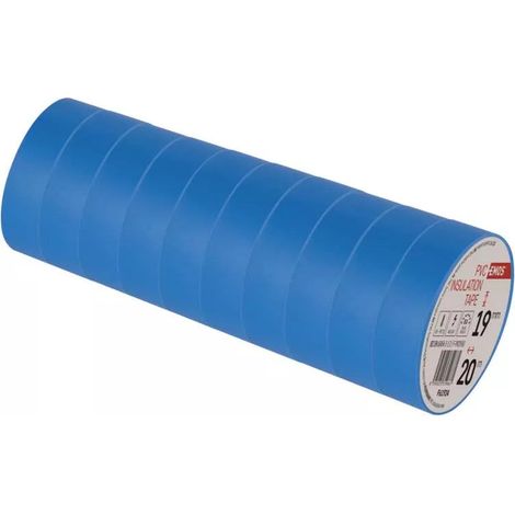 Nastro isolante in PVC, 20 m, 19 mm / 0,13 mm, blu, 10 pezzi (1/2)