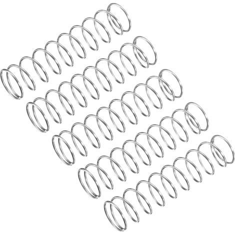 pezzi - Molla di compressione - Acciaio inossidabile 304 - Estremità chiuse per una forza stabile - Uso industriale e domestico - Argento - 12x50mm (1/5)