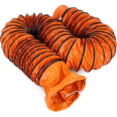 Mophorn Tubo Flessibile per Condotto Flessibile in PVC da 32 piedi/9,8 m, Tubo di Ventilazione Diametro 12 Pollici, Tubo Flessibile a Colore di Arancione, Corde Regolabili (1/4)
