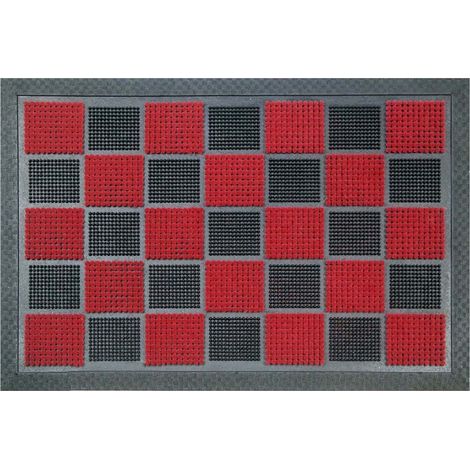 Tapis Picots Floque Rouge 40x60cm Antidérapant - Idmat (1/3)