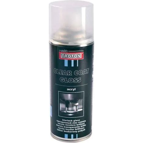 Laca acrílica transparente brillante Troton, 400 ml.