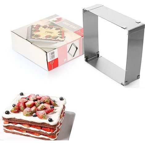 Moule à gâteau rond ajustable et étanche, 16-28 cm, en acier inoxydable alimentaire, pour la cuisson des gâteaux. (1/5)
