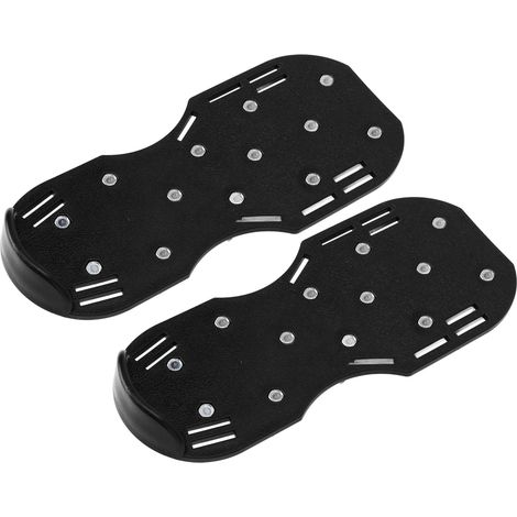 Scarificateur manuel de pelouse, sandales à pointes pour jardin, chaussures à pointes pour gazon avec sangles à boucle en alliage de zinc, noir (1/5)