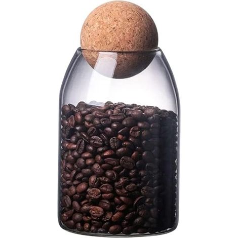 Bocaux en Verre Borosilicaté - Lot de Pots Hermétiques - Bouchon Liège Naturel - Conservation Épices et Aliments - Cuisine et Dressing - 750ml (1/5)
