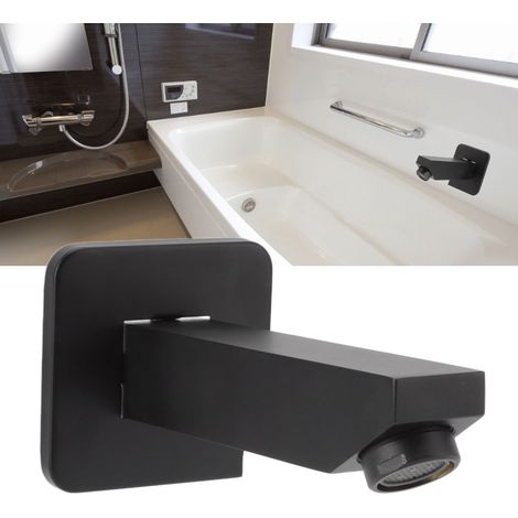 Robinet de baignoire encastré, entièrement en cuivre noir, filetage du bec G1/2 (1/5)