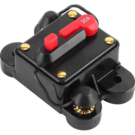 Fusible Automatique 30A 12V-24V DC pour Système Audio Voiture, Coupe-Circuit de Protection Bateau Stéréo, Disjoncteur 78x51x38mm (1/5)