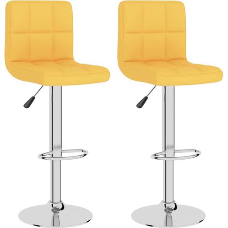 Maison Exclusive - Sgabelli da Bar 2 pz Giallo Senape in Tessuto (1/5)